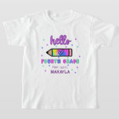 Eerste schooldag gepersonaliseerde vierde klas t-shirt (Laagn)