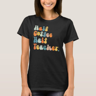 Eerste schooldag half koffie half vrouwelijke leer t-shirt