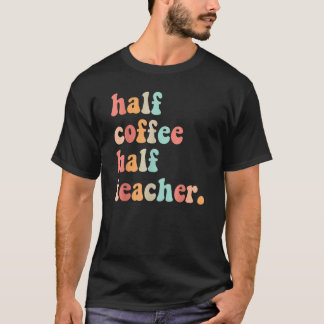 Eerste schooldag Half koffie Half vrouwelijke leer T-shirt
