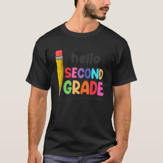 Eerste schooldag Hallo tweede 2e klas leraar T-shirt