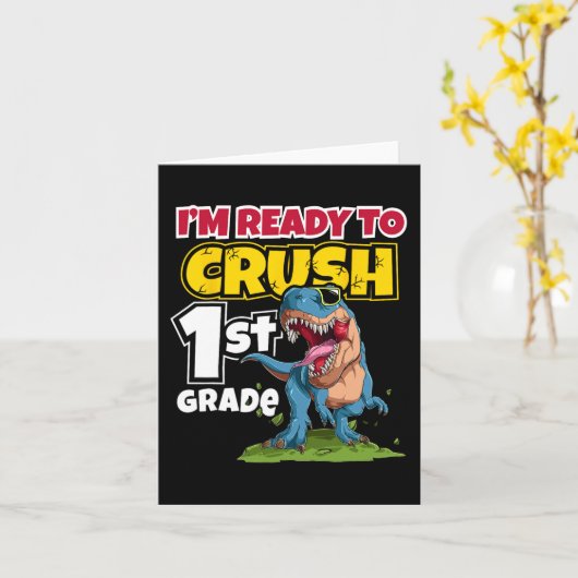 Eerste schooldag Ik ben klaar om 1e klas 2 te verp Kaart (Gele Bloem)