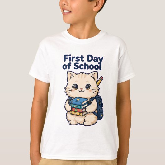 Eerste schooldag kat - Knuffelkitten T-shirt (Voorkant)
