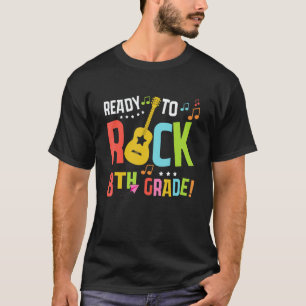 Eerste schooldag Kinderen klaar om 8e klas te rock T-shirt