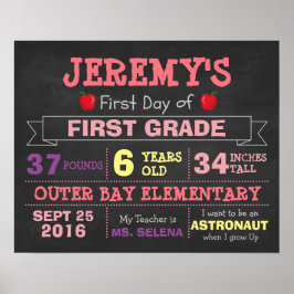 Eerste schooldag Kinderen Poster Foto Rekwisieten