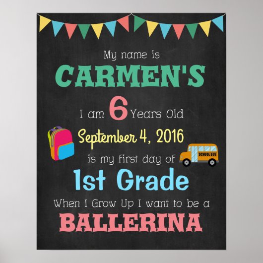 Eerste schooldag kinderen poster foto rekwisieten (Voorkant)