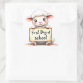 Eerste schooldag- Knuffel Lam Sticker (Tas)