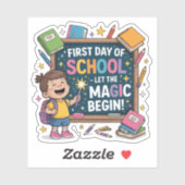 Eerste schooldag - Laat de magie beginnen - School Sticker (Vel)