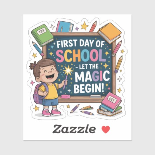Eerste schooldag - Laat de magie beginnen - School Sticker (Vel)