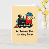 Eerste schooldag - leertrein kaart (Gele Bloem)