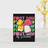 Eerste schooldag leraren potlood boog terug naar S Kaart (Gele Bloem)