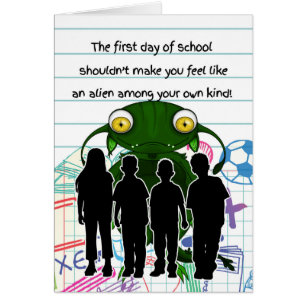 Eerste schooldag met Kinderen van Alien Humor Youn