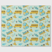 Eerste schooldag: naadloos verpakken van papieren  cadeaupapier (Vlak)