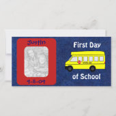 Eerste schooldag op maat gemaakte aandenken gepers aankondiging (Voorkant)