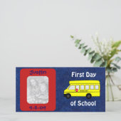 Eerste schooldag op maat gemaakte aandenken gepers aankondiging (Staand voorkant)