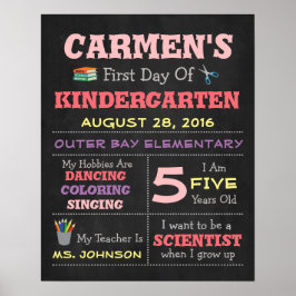Eerste schooldag poster foto rekwisieten voor kind