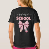 Eerste schooldag Potlood Boog Eigen naam T-shirt (Achterkant)