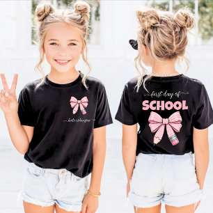 Eerste schooldag Potlood Boog Eigen naam T-shirt