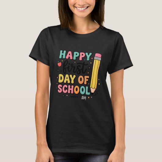 Eerste schooldag potlood shirt schattig terug naar (Voorkant)