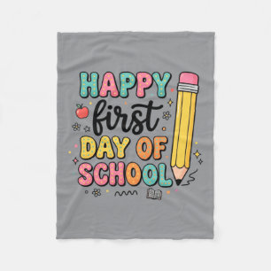 Eerste schooldag potlood shirt schattig terug naar fleece deken