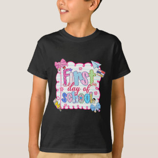 Eerste schooldag Preppy Coquette Strik Ck Terug Na T-shirt