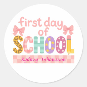 Eerste schooldag Schattig terug naar school Ronde Sticker