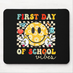Eerste schooldag sfeer terug naar school leraren muismat