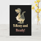 Eerste schooldag - T-Rex Dino Kaart (Gele Bloem)