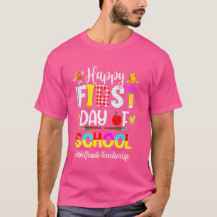 Eerste schooldag T - shirts voor 4e leerkracht WOM