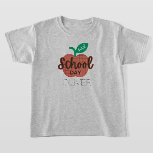 Eerste schooldag terug naar school Apple gepersona T-shirt (Laagn)