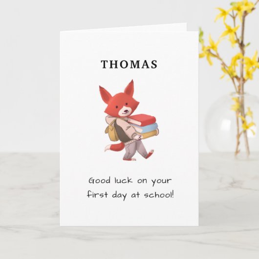 eerste schooldag / terug naar school Grappige kind Kaart (Gele Bloem)