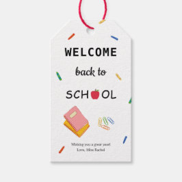 Eerste schooldag Terug naar school Onderwijzer pot Cadeaulabel