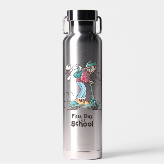 Eerste schooldag | thermisch geïsoleerd koper waterfles (Voorkant)