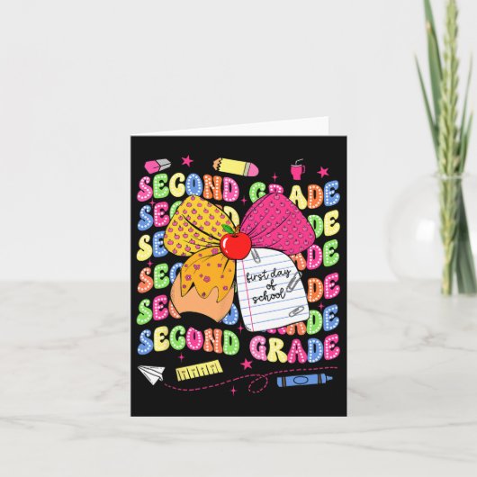 Eerste schooldag tweede klas strik potlood terug n kaart (Voorkant)