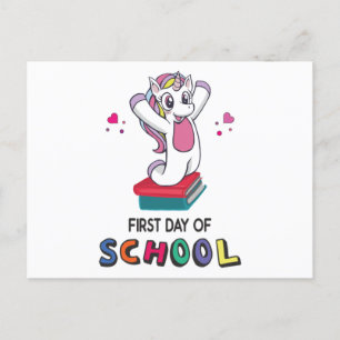 Eerste schooldag Unicorn Briefkaart