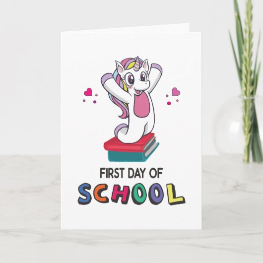 Eerste schooldag Unicorn Kaart (Voorkant)