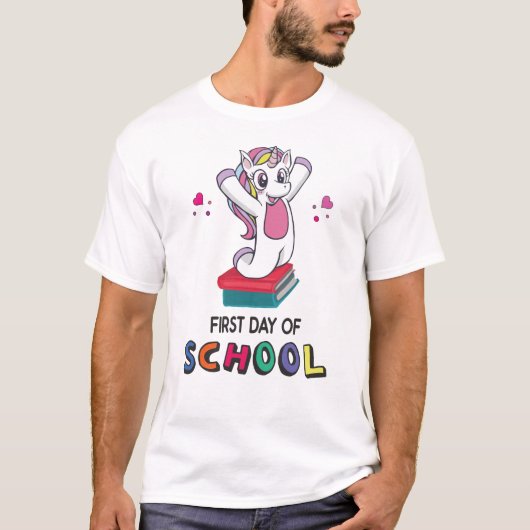 Eerste schooldag Unicorn T-shirt (Voorkant)