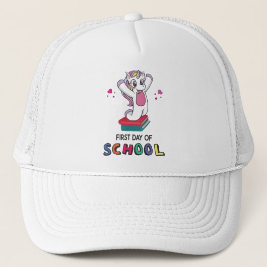 Eerste schooldag Unicorn Trucker Pet (Voorkant)