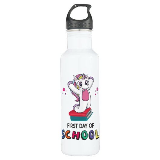 Eerste schooldag Unicorn Waterfles (Voorkant)