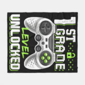 Eerste schooldag van de onvergrendelde gamer in de fleece deken (Voorkant (Horizontaal))