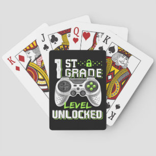 Eerste schooldag van de onvergrendelde gamer in de pokerkaarten