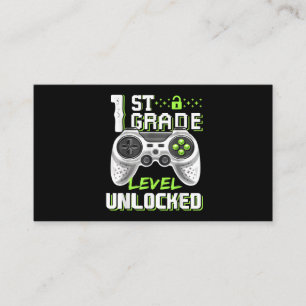 Eerste schooldag van de onvergrendelde gamer in de visitekaartje