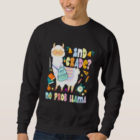 Eerste schooldag van de tweede klas: Prob-Llama Trui (Voorkant)