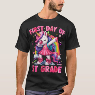 Eerste schooldag van kinderen in de 1e klas eenhoo t-shirt