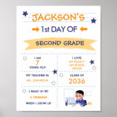 Eerste schooldag voor jongens poster (Voorkant)