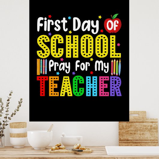 Eerste schooldag voor mijn leraar poster (Keuken)