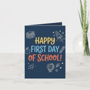 Eerste schooldag Welkomstbrief voor docenten Navy Notitiekaartje
