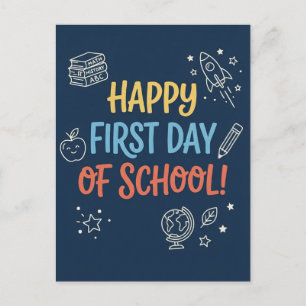 Eerste schooldag Welkomstbrief voor leraren Navy K Briefkaart
