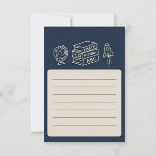 Eerste schooldag Welkomstbrief voor leraren Navy K Notitiekaartje