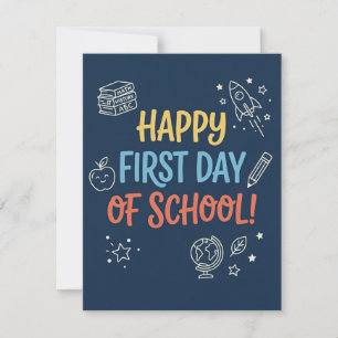 Eerste schooldag Welkomstbrief voor leraren Navy K Notitiekaartje