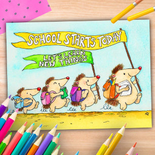 Eerste schooldag wenskaart van Nicole Janes Briefkaart